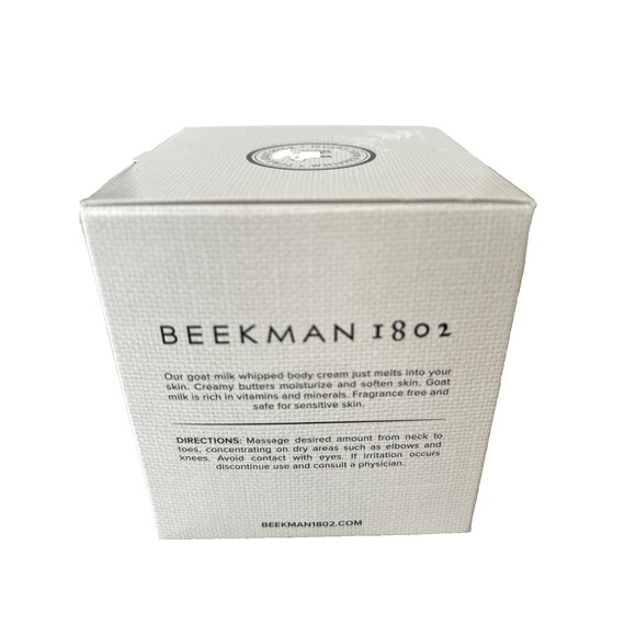 Beekman 1802 Pure Goat Milk "Whipped Body Cream" 8 fl oz. Fragrance Free New - Picture 4 of 7